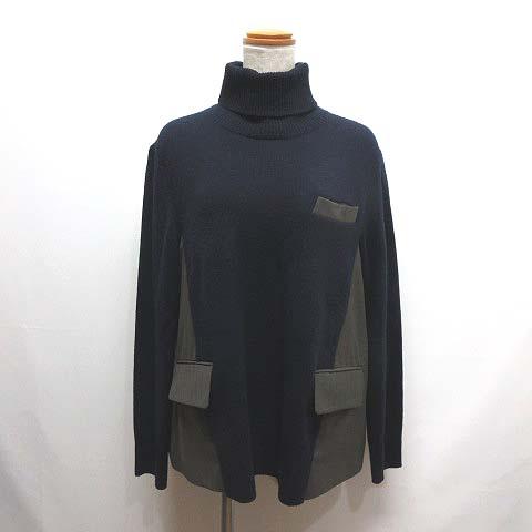 サカイ sacai 24AW ニット バックプリーツ ドッキング 切替え プル