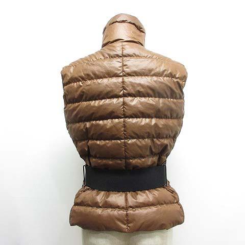 モンクレールGAELLE ダウン ベスト 1 ブラウン 茶 ワッペン ベルト付き MONCLER（モンクレール） MONCLER GAELLE ダウン ベスト 1 ブラウン 茶