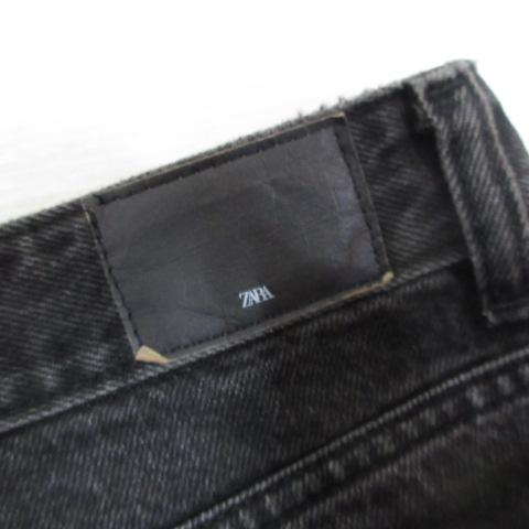 ZARA（ザラ） ストレート デニム パンツ ジーンズ 34 黒 ブラック