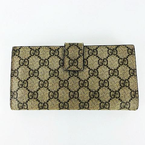 GUCCI グッチ ☆AA☆ GGスプリーム Wホック 2つ折り長財布 GUCCI グッチ ☆AA☆ GGスプリーム Wホック 2つ折り長財布