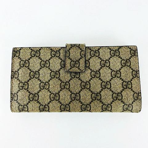 グッチ GUCCI ★AA☆ GGスプリーム Wホック ２つ折り長財布 212104 ベージュ レディース｜vectorpremium｜02