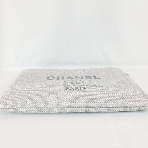 シャネル CHANEL ドーヴィル クラッチバッグ ラージサイズ グレー系 レディース｜vectorpremium｜04