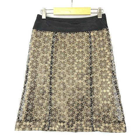 プライドインターナショナルデザイン PRIDE 花柄 レース 刺繍 膝丈  