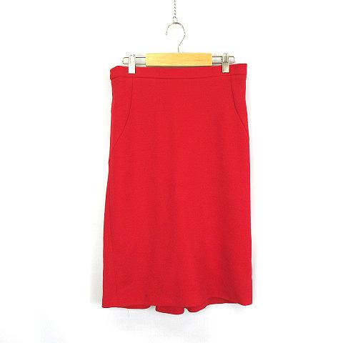エスカーダ ESCADA 膝丈 ウール混 スカート 赤 レッド 36 レディース 