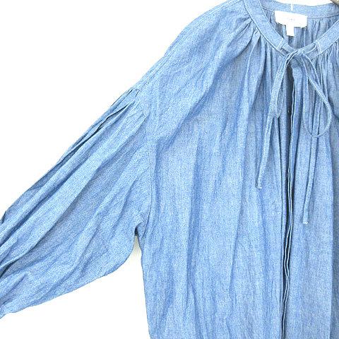 ハイク HYKE 22SS CHAMBRAY GATHERED DRESS ワンピース シャツ ロング 