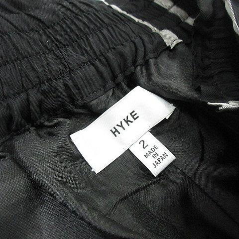 ハイク HYKE チェック ワイド パンツ ハイウエスト 2 黒