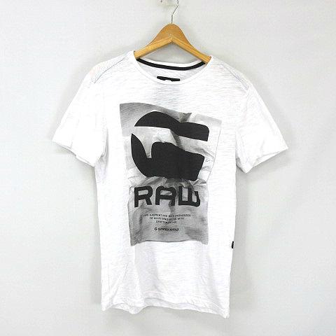 ジースターロウ G-Star RAW ロゴ プリント 半袖 Tシャツ カットソー 白 