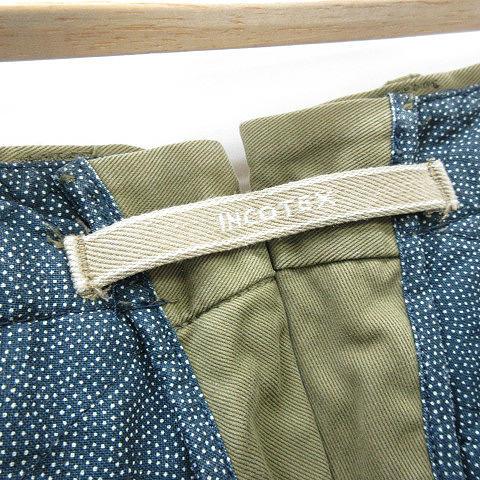 インコテックス INCOTEX センタープレス チノ パンツ カーキ 緑 インコテックス INCOTEX センタープレス チノ パンツ カーキ 緑
