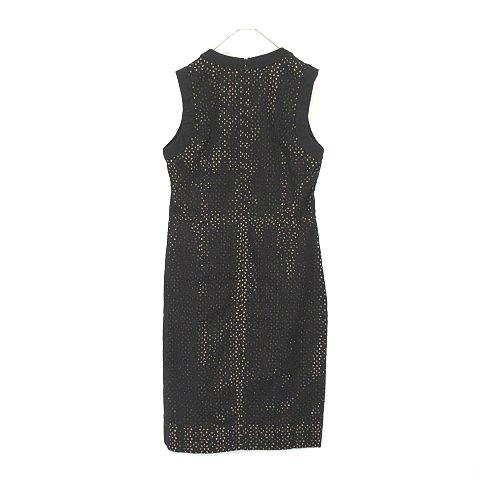 ポールカ PAULE KA ノースリーブ パンチング ロング ワンピース ドレス  