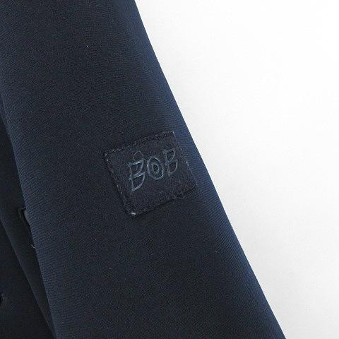 ボブ BOB ボンディング フード ロング コート 紺 ネイビー 50 