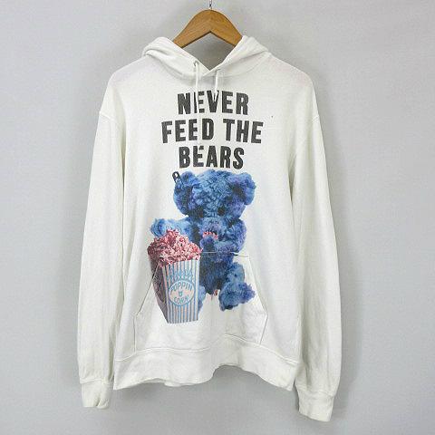 ミルクボーイ MILKBOY NEVER FEED BEAR プルオーバー パーカー M 白 