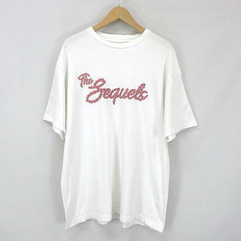 シークエル SEQUEL 花柄ロゴ プリント 半袖 Tシャツ 白 ホワイト L 