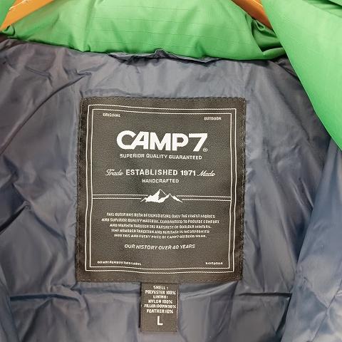 キャンプセブン CAMP7 フード付き ナイロン ダウン ベスト 緑 グリーン 