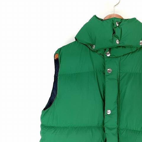 キャンプセブン CAMP7 フード付き ナイロン ダウン ベスト 緑 グリーン