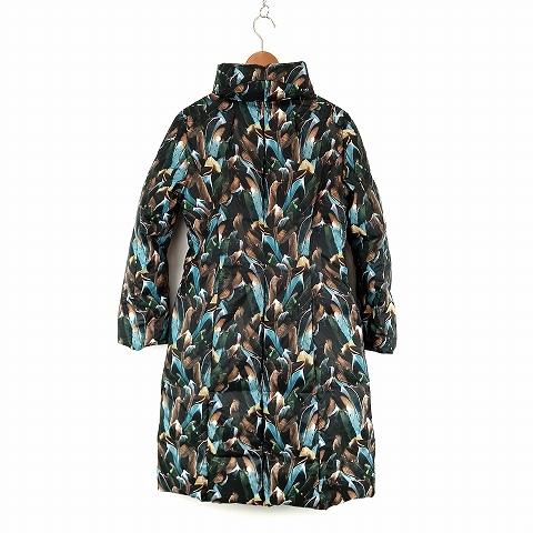 フィロディセタ Filo di Seta 総柄 ダウン コート ロング 40 マルチ 