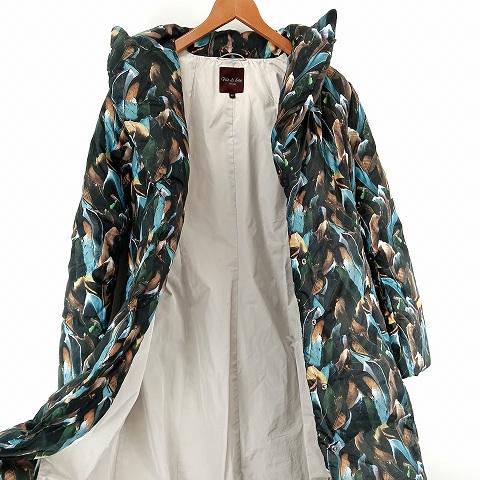 フィロディセタ Filo di Seta 総柄 ダウン コート ロング 40 マルチ 