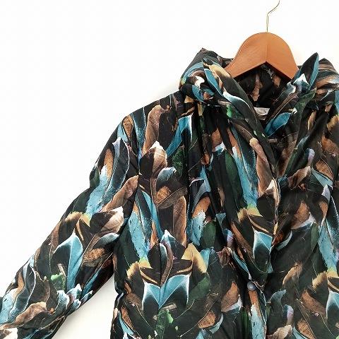 フィロディセタ Filo di Seta 総柄 ダウン コート ロング 40 マルチ 