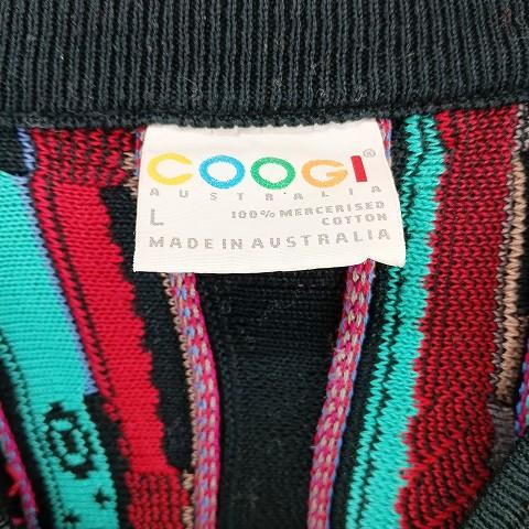 クージー COOGI Vネック 3D ニット セーター L マルチカラー ☆AA