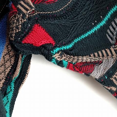 クージー COOGI Vネック 3D ニット セーター L マルチカラー ☆AA