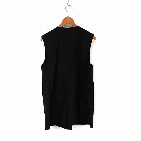 PLSTプラステ★ベストジレS プラステ PLST ツイルカラーレスジレ ベスト S 黒 ブラック レディース
