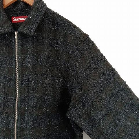 Supreme シュプリーム SUPREME Boucle Zip Up Shirt M 黒 ブラック