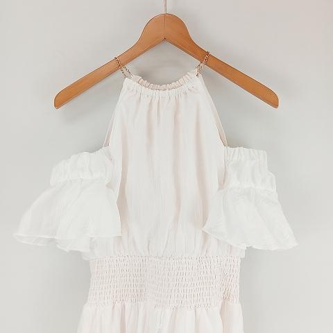 【中古】リエンダ rienda 2WAY ホルターネック ロンパース ワンピース M 白 ホワイト系 レディース リエンダ rienda 2WAY ホルターネック ロンパース ワンピース M 白