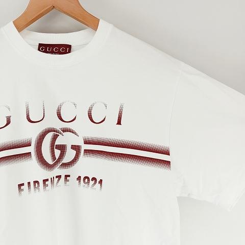 GUCCI（グッチ） GUCCI Cotton jersey T-shirt with Gucci print GG