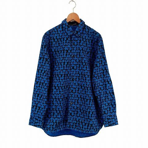 6256【人気デザイン】ルイヴィトン☆パーフォレーテッドモノグラム長袖シャツ 青 LOUIS VUITTON（ルイ・ヴィトン） パーフォレーテッドモノグラム
