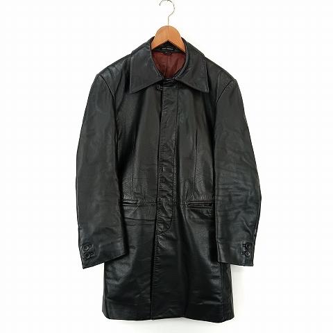 men's Tenoras黒 牛革 コート ティノラス MEN'S TENORAS 牛革 カウ レザー コート F 黒 ブラック