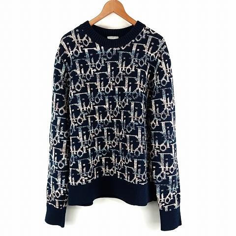 断捨離中! ディオール ニット セーター Dior 長袖 送料込*ディオール*オブリークリバーシブルクルーネックセーター (Dior