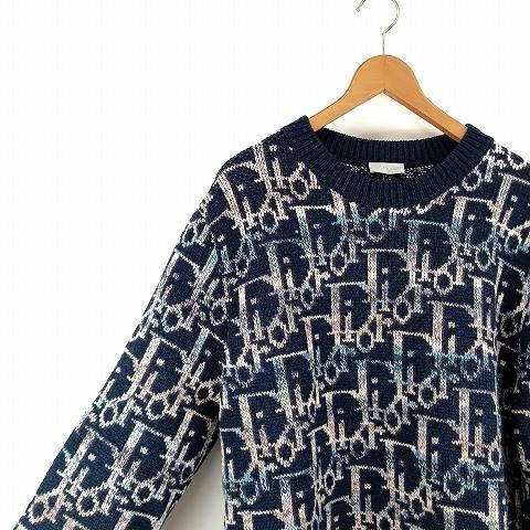 ディオール Dior ウール オブリーク総柄 ニット セーター L マルチ