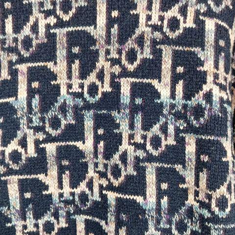 ディオール Dior ウール オブリーク総柄 ニット セーター L マルチ