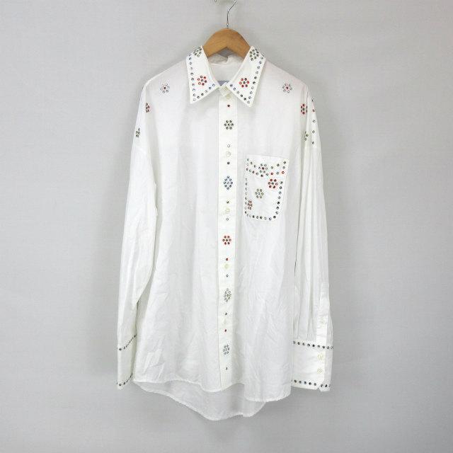 BRIEFING マーブル柄シャツ Lサイズ ホワイト ブルーマーブル