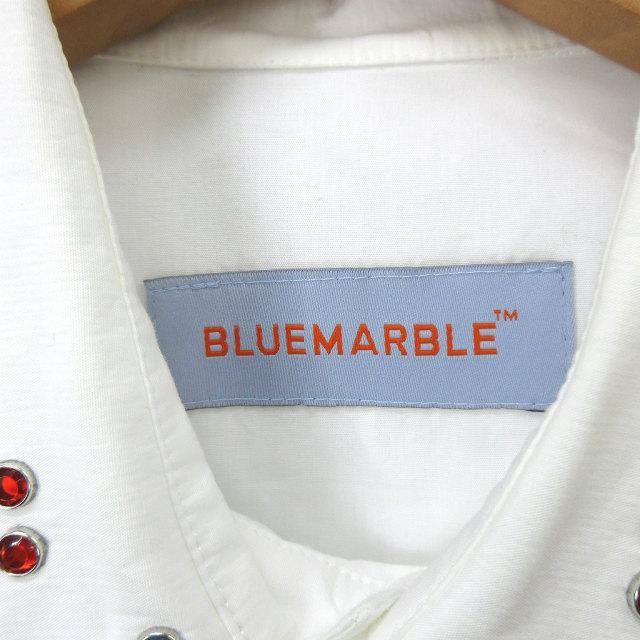 ブルーマーブル BLUEMARBLE ラインストーン シャツ XL 白 ホワイト
