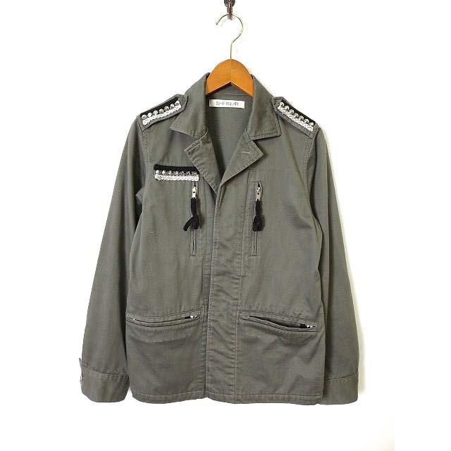 中古 シェイナー SHEINAR ジャケット 長袖 ミリタリージャケット スタッズ M 緑 カーキ レディース 【ベクトル 古着】