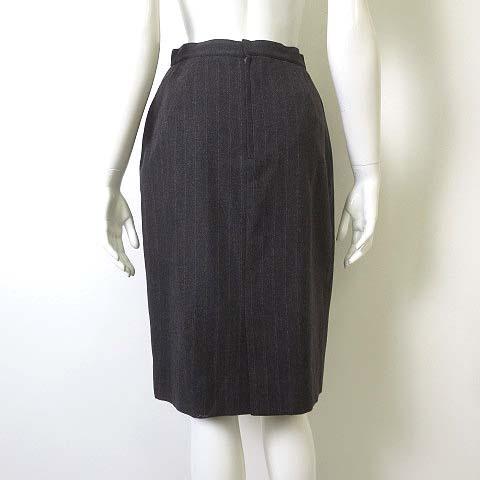 ウンガロ UNGARO solo donna スカート ウール 100％ ストライプ バック  