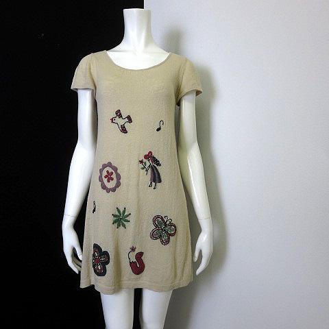 中古 ホコモモラ Jocomomola ワンピース チュニック ニット パッチワーク 半袖 S ベージュ マルチカラー レディース ベクトル 古着 068 ブランド古着販売のベクトル 通販 Yahoo ショッピング