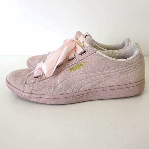 中古 プーマ Puma スニーカー シューズ スエード リボン 24 5cm 薄ピンク くつ 靴 レディース ベクトル 古着 068 ブランド古着販売のベクトル 通販 Yahoo ショッピング