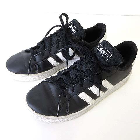 中古 アディダス Adidas スニーカー シューズ レザー 24 0cm 黒 ブラック 白 くつ 靴 レディース ベクトル 古着 068 ブランド古着販売のベクトル 通販 Yahoo ショッピング