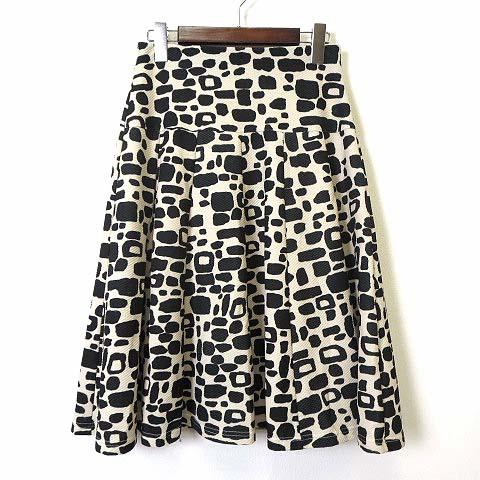 ルノー Renault スカート フレアスカート 総柄 ストレッチ ひざ丈 M 9  