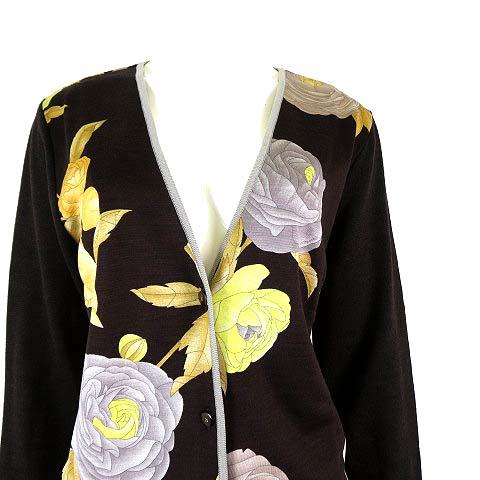 レオナール LEONARD カーディガン ジャケット ニット 絹 シルク ウール  