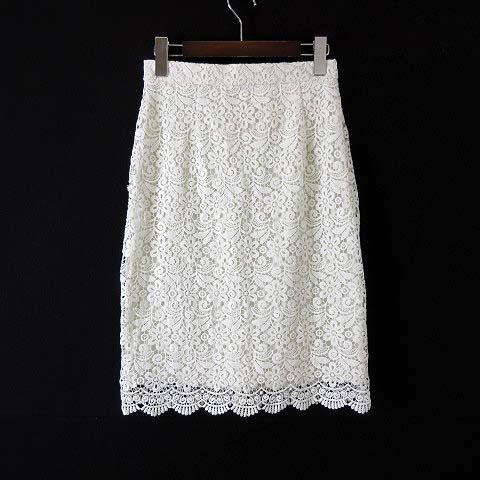 ユニクロ UNIQLO スカート タイト 花柄 レース 刺繍 スカラップ