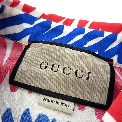 GUCCI 未使用品 グッチ 2023SS シャツ ブラウス シルク ロゴ