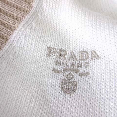 PRADA プラダ 2023年製 ロゴ クロップド コットン ニット