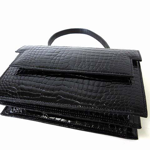 極美品✨　Takechi リアルクロコダイル　ハンドバッグ　ブラック 極美品✨Takechi リアルクロコダイルハンドバッグブラック