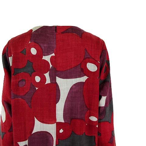 io comme io 染めウールワンピース 長袖 センソユニコ 赤 秋ゆったり io comme io 染めウールワンピース 長袖 センソユニコ 赤 秋