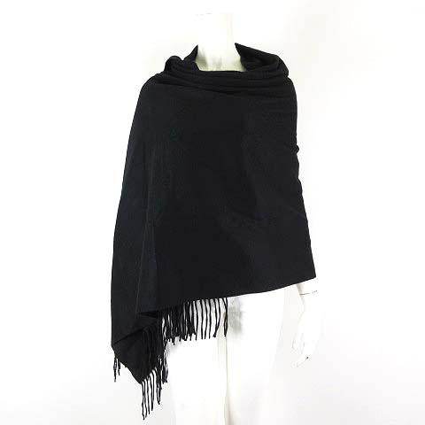 LANVIN ランバン フリンジショール ストール 大判 ブラック used
