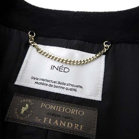 INED（イネド） コート ノーカラー ロングコート カシミヤ ウール 