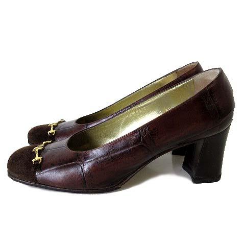 エスカーダ ESCADA イタリア製 パンプス ハイヒール ビット金具 クロコ 