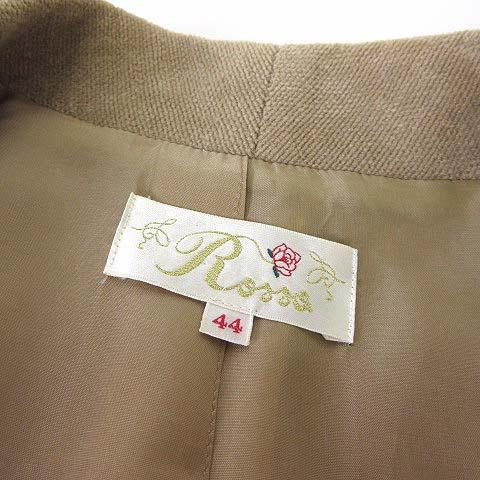 【中古】インポートロッサ ROSSA ジャケット ブレザー テーラードジャケット 装飾ボタン L 44 ブラウンベージュ インポートロッサ ROSSA ジャケット ブレザー テーラードジャケット